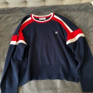 Fila Navy Crewneck with Red and White Accents